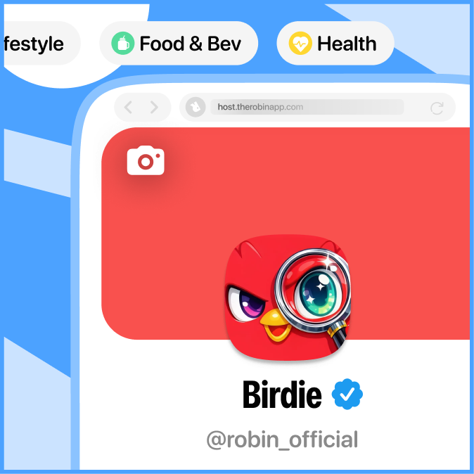 Brand profile setup with Birdie avatar