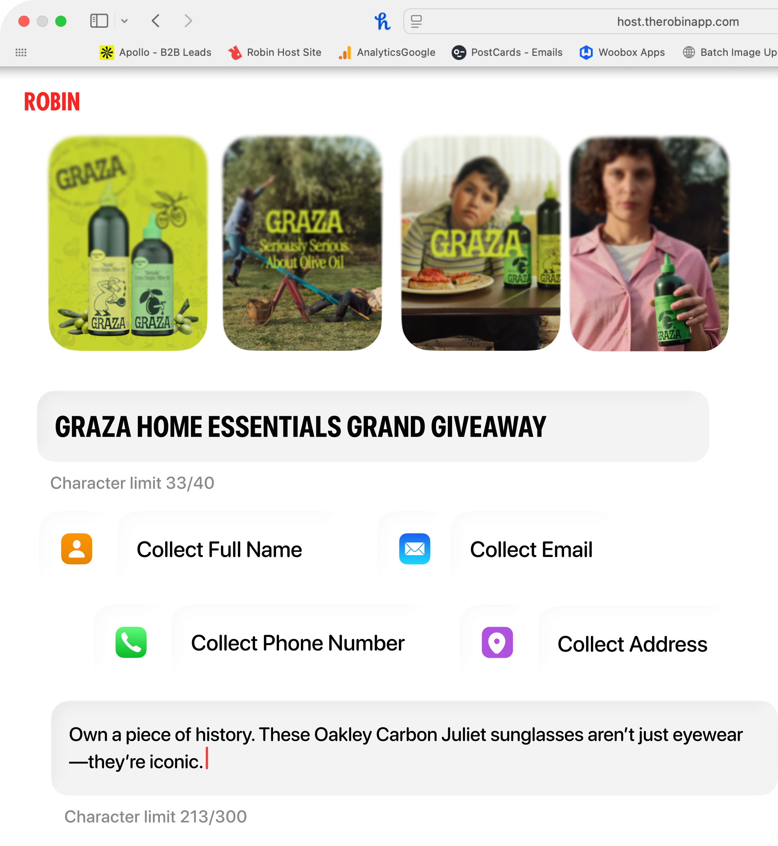 Robin entry form builder