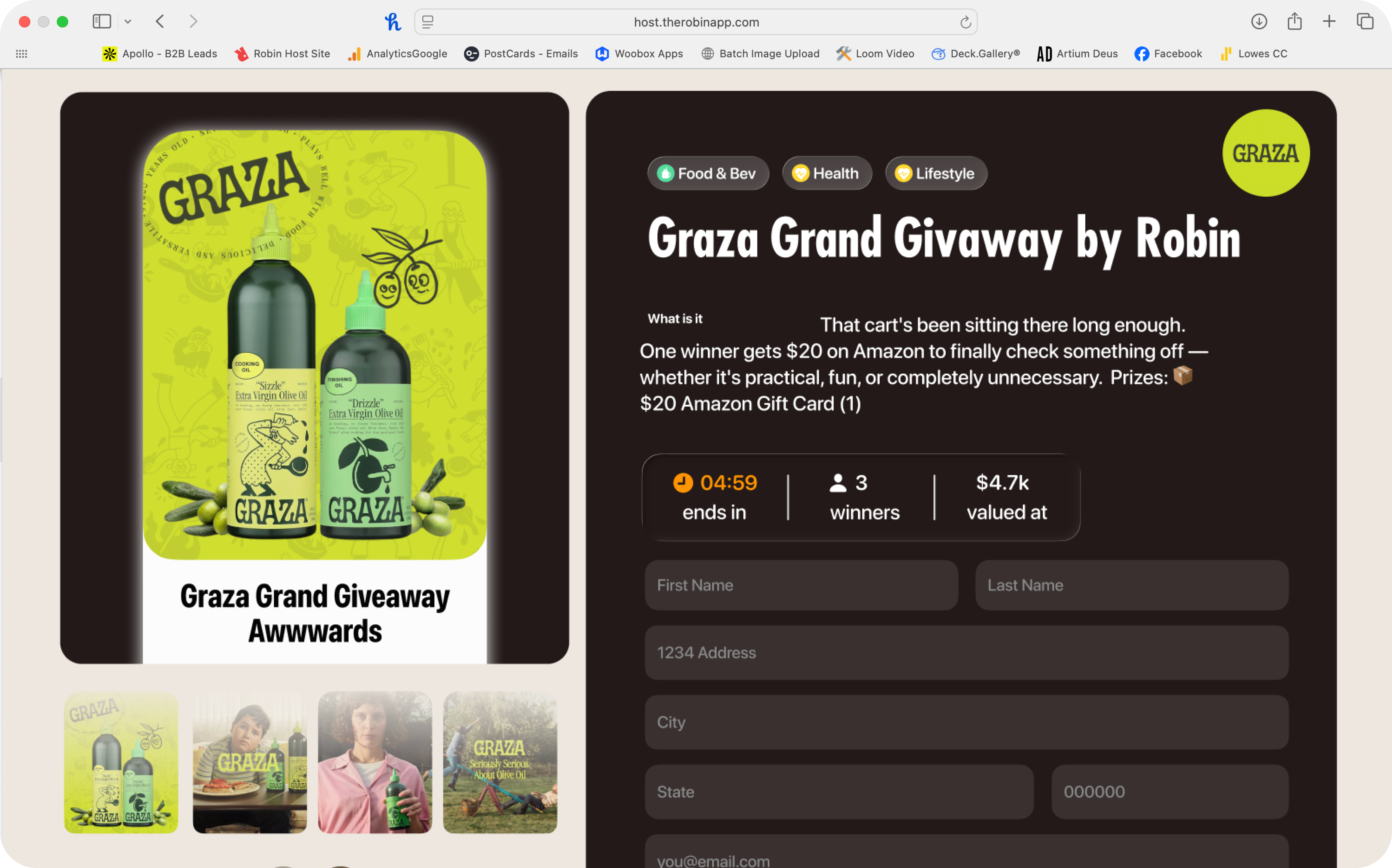 Hosted micro-site